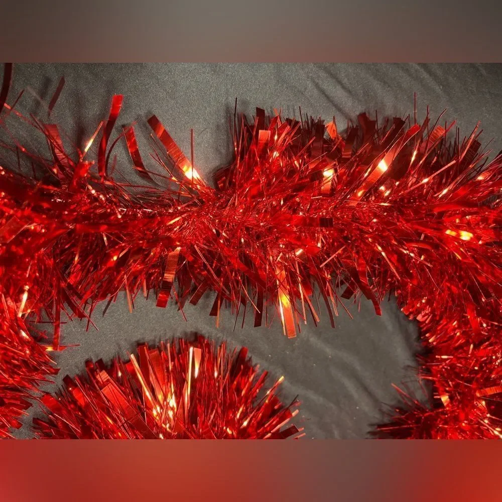 🎄❤️🎄 12’ Red Christmas Garland Tinsel EPC One Piece